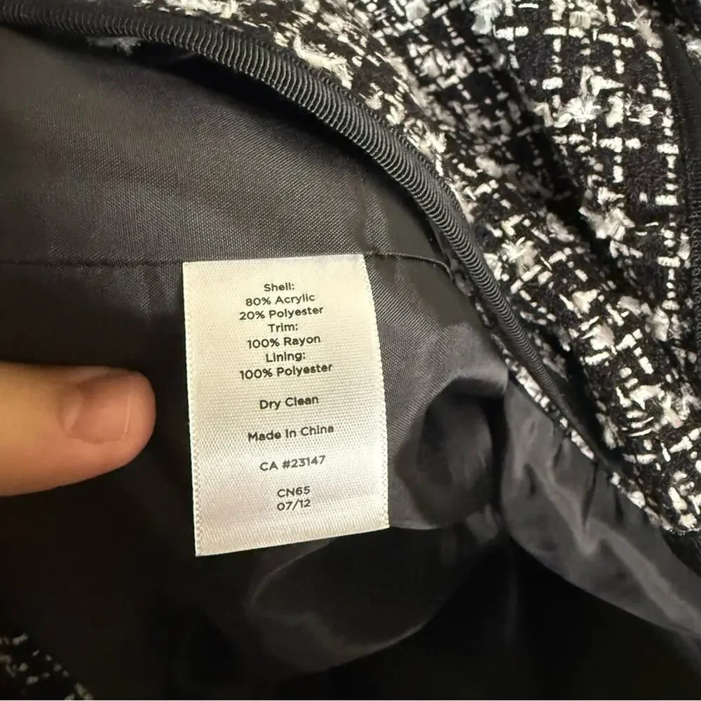 Talbots Tweed Jeweled Button Blazer Jacket Size 16